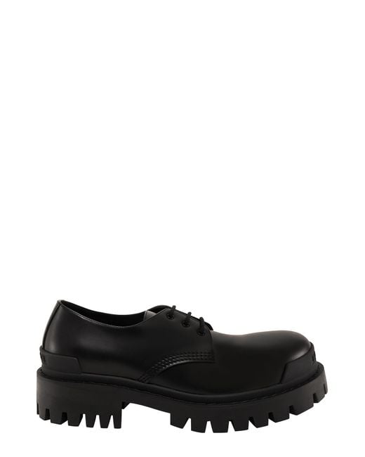 Balenciaga Black Strike Derby Shoes for men