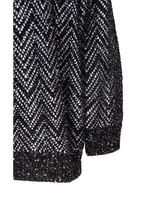 Missoni Black Oversized Sequin Mesh Cardigan