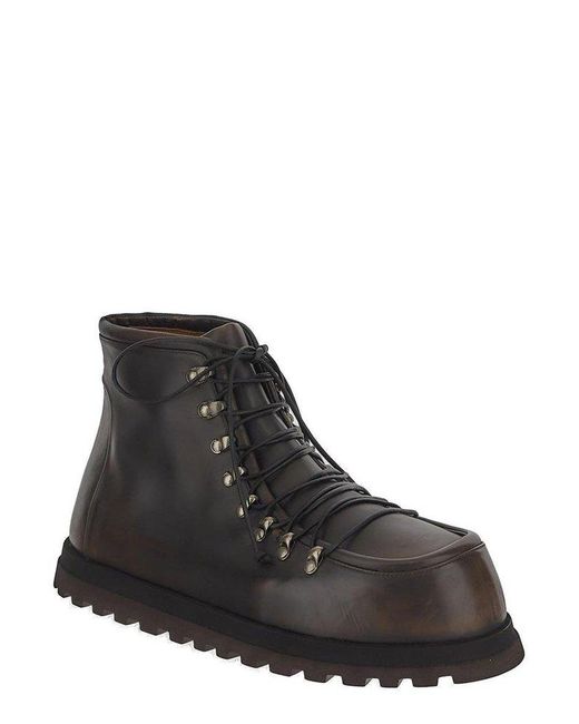 Marsèll Black Lace-Up Ankle Boots for men