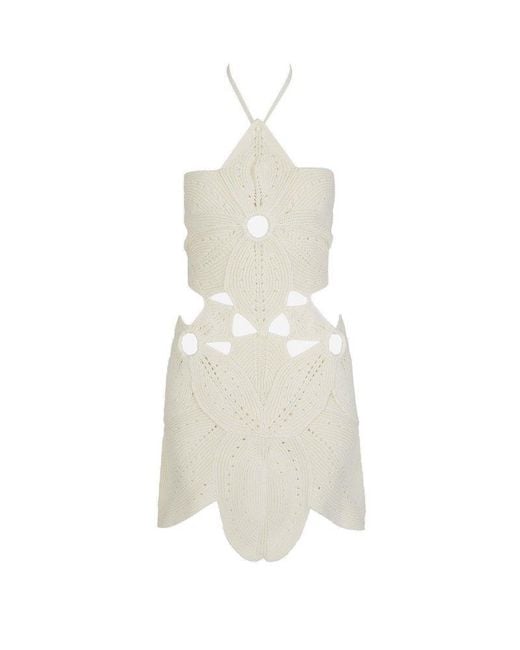 Cult Gaia White Floreana Knit Mini Dress