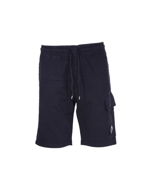 C P Company Blue Drawstring Cargo Shorts for men