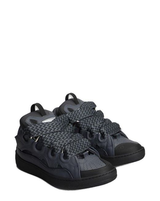 Lanvin Black Curb Lace-up Sneakers for men