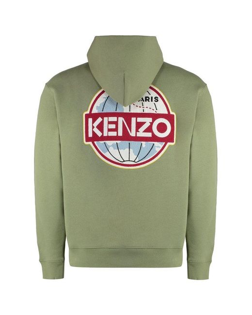 KENZO Green Cotton Hoodie for men