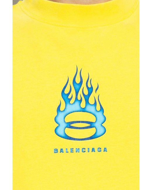 Balenciaga T-Shirt With Logo in Yellow for Men | Lyst Canada