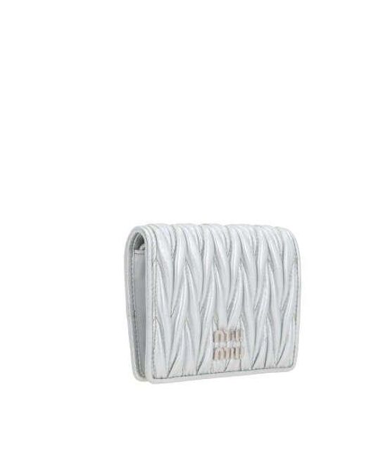 Miu Miu White Logo Lettering Bi-fold Wallet