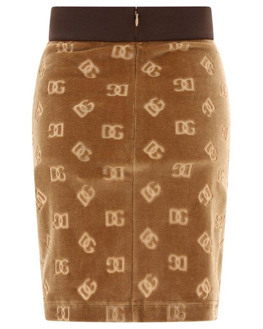 Dolce & Gabbana Brown "dg Motif" Skirt
