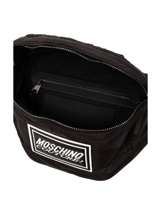 Moschino Black Belt Bag With Logo, for men