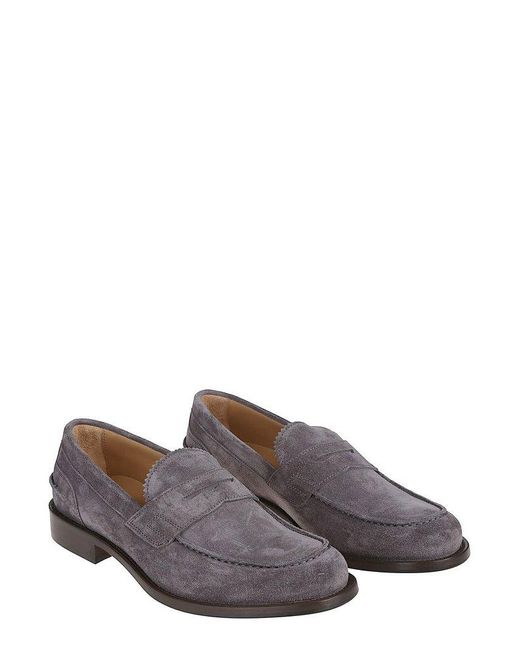 Baldinini Gray Classic Penny Loafers for men