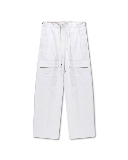 Dries Van Noten White Cargo Trousers for men