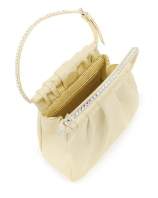 AMINA MUADDI Natural Vittoria Embellished Satin Tote Bag