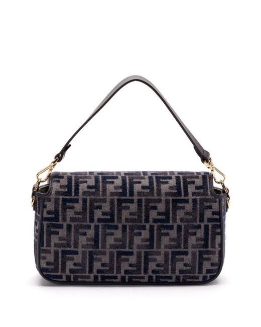 Fendi Blue Dark Chenille Medium Baguette Handbag