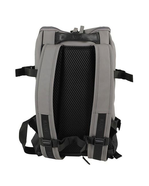 Rains Gray Trail Cargo Zipped Backpack for men