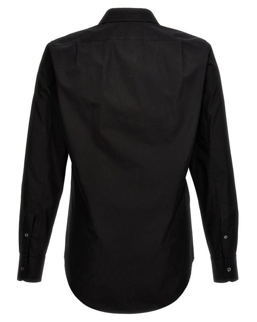 Alexander McQueen Black Embroidered Collar Shirt Shirt, Blouse for men