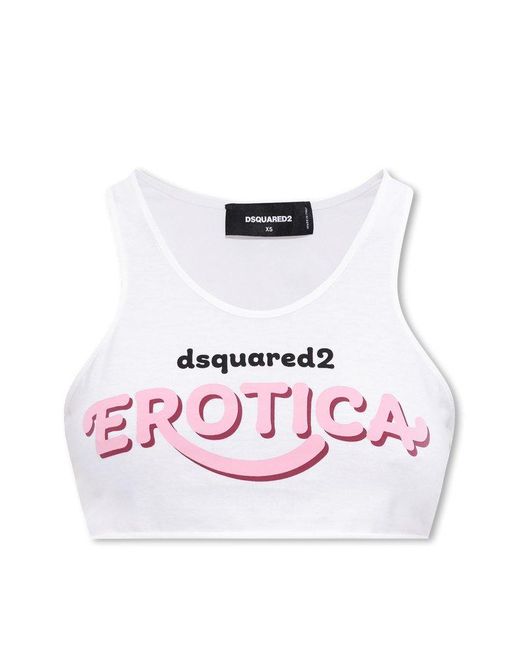 DSquared² Pink Crop Top With Logo