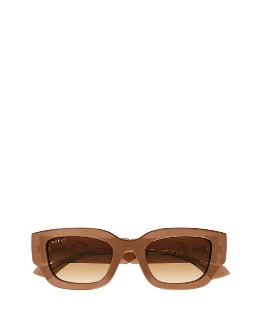 Gucci Brown Rectangle Frame Sunglasses