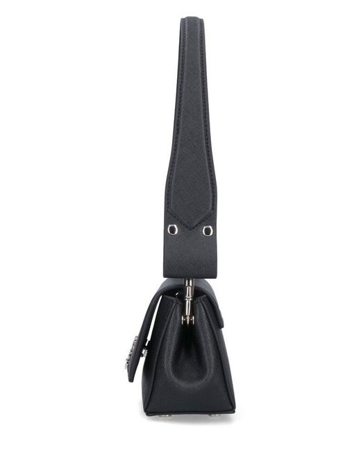 Vivienne Westwood Black Hazel Orb Plaque Small Shoulder Bag