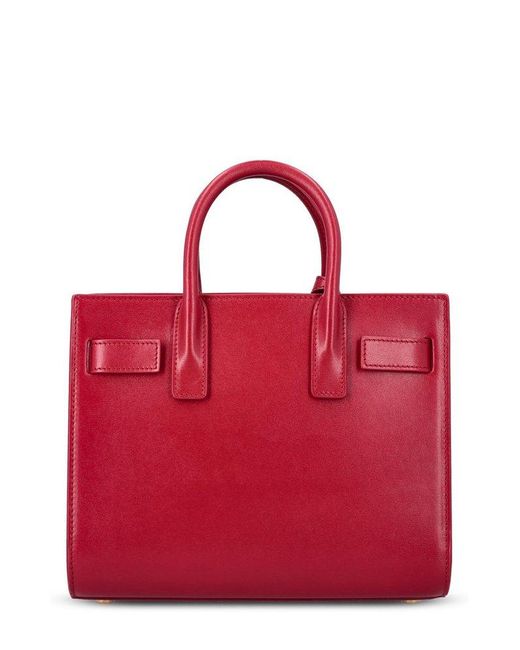 Saint Laurent Red Sac De Jour Nano Tote Bag