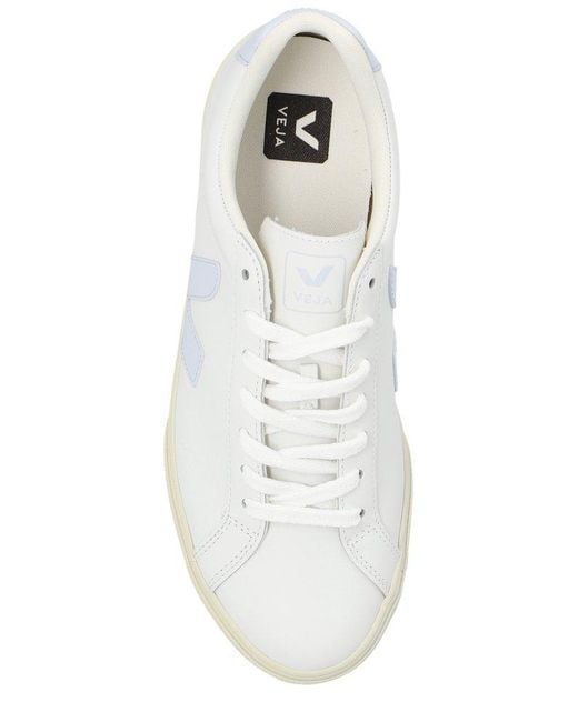 Veja White Esplar Logo Detailed Low-top Sneakers