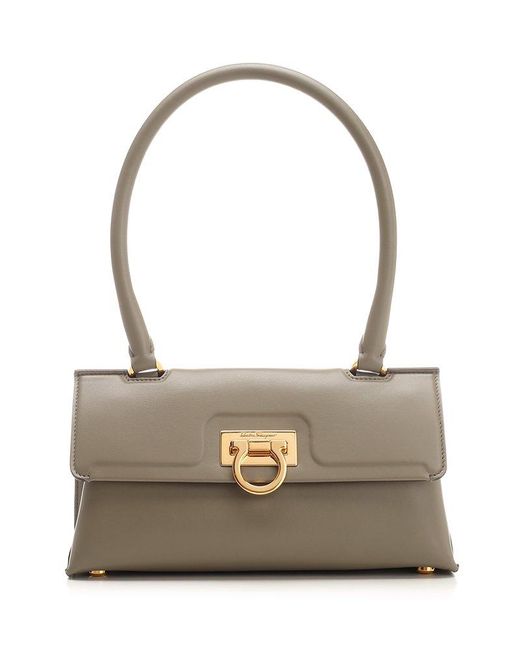 Ferragamo Gancinifastened Top Handle Bag in Gray Lyst