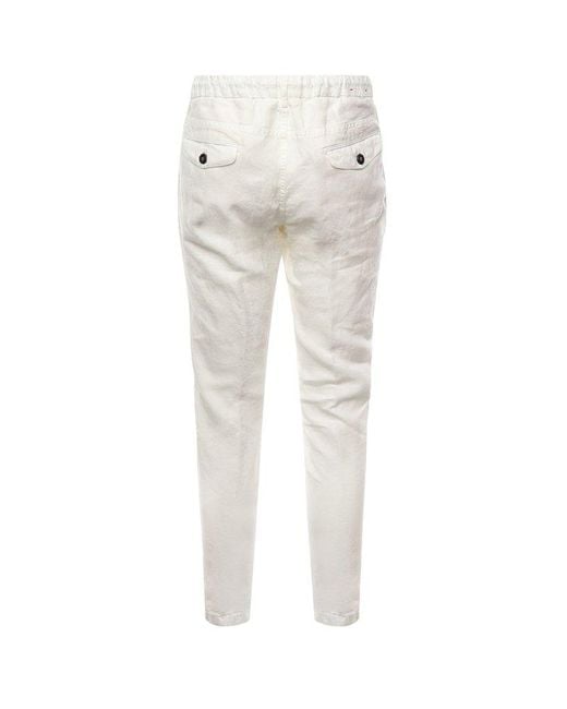 Eleventy White Drawstring Casual Pants for men