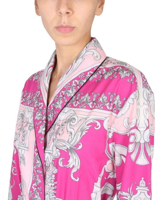 Versace Pink Baroque Pattern Robe