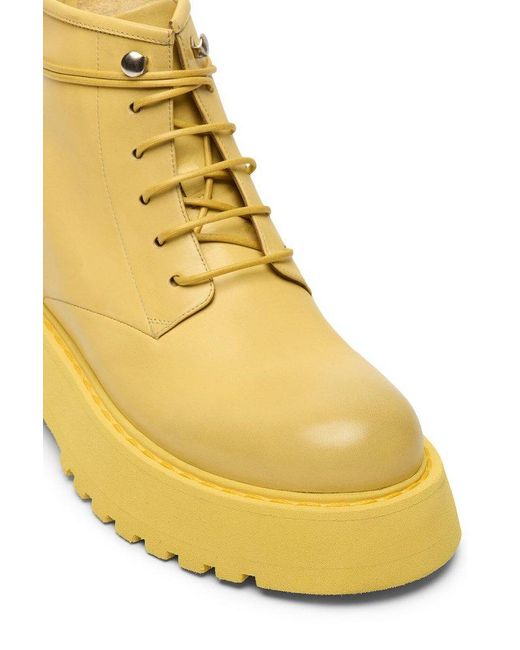 Marsèll Yellow Micarro Lace-up Ankle Boots