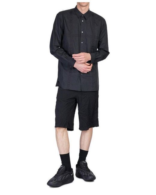 Comme des Garçons Blue Polka-Dot Checked Shirt for men