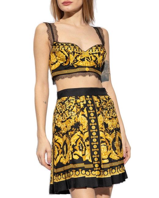 Versace Black Tank Top With Barocco Pattern