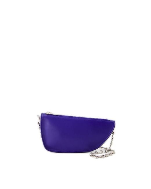 Burberry Purple Micro Shield Sling Zipped Mini Shoulder Bag
