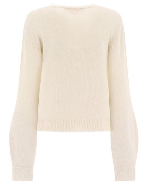Marni Natural Cashmere Sweater With Patch