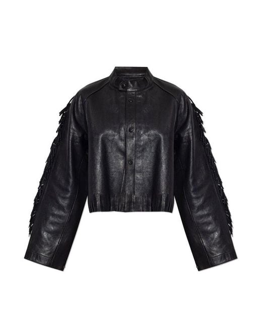 Forte Forte Black Fringed Leather Jacket