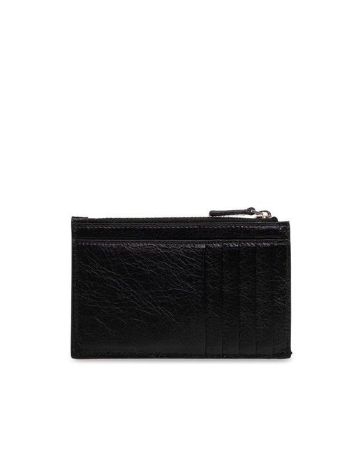 Balenciaga Black Leather Card Case, for men