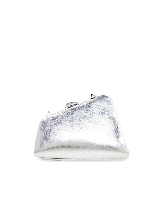 The Attico White Midnight Mini Clutch Bag