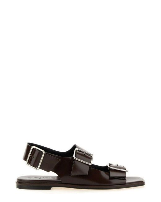 Aeyde Black Tekla Buckle Sandals