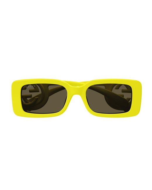 Gucci Yellow Gg1325S Linea Gg Logo Sunglasses