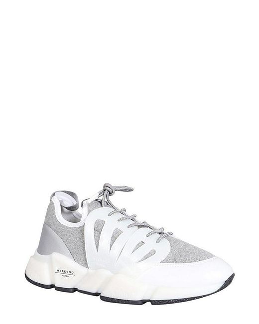 Weekend by Maxmara White Logo Label Lace-up Sneakers