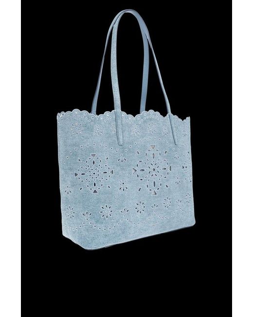 Kate Spade Black Laser-Cut Large Tote Bag