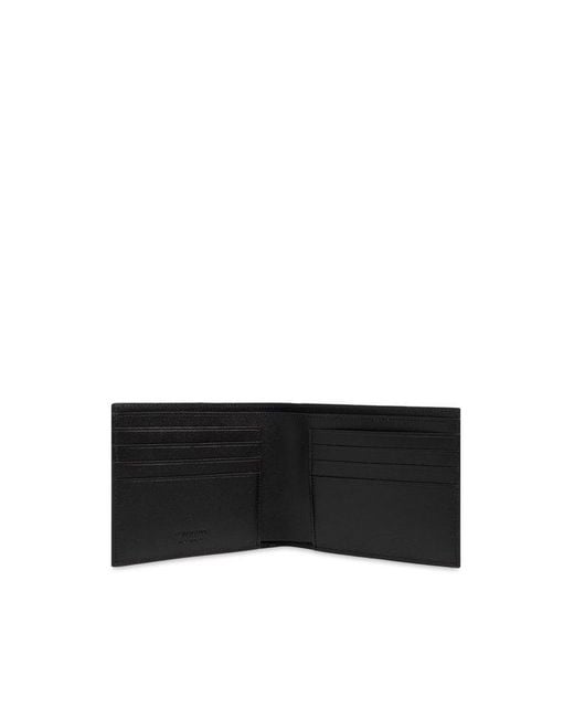 Ferragamo Black Leather Wallet With Logo