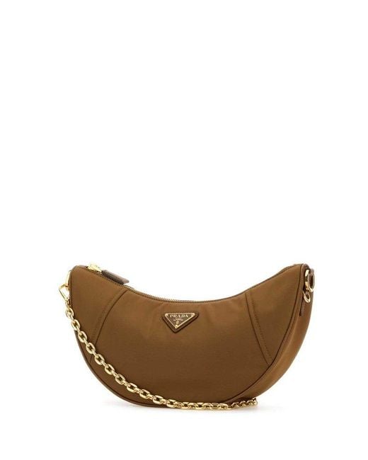 Prada Brown Re-Nylon Demi-Lune Shoulder Bag