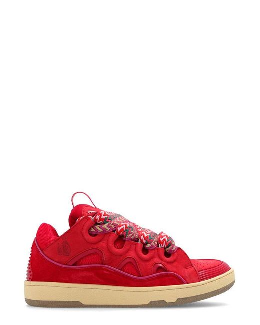 Lanvin Red Curb Low-top Sneakers