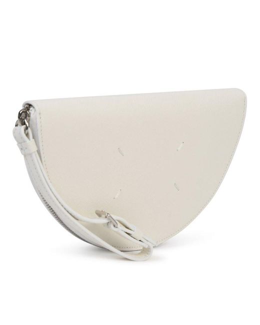 Maison Margiela White Saffiano Leather Clutch Bag