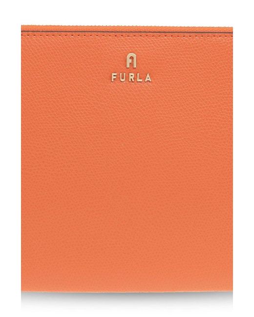 Furla Orange Logo Lettering Camelia Pouch