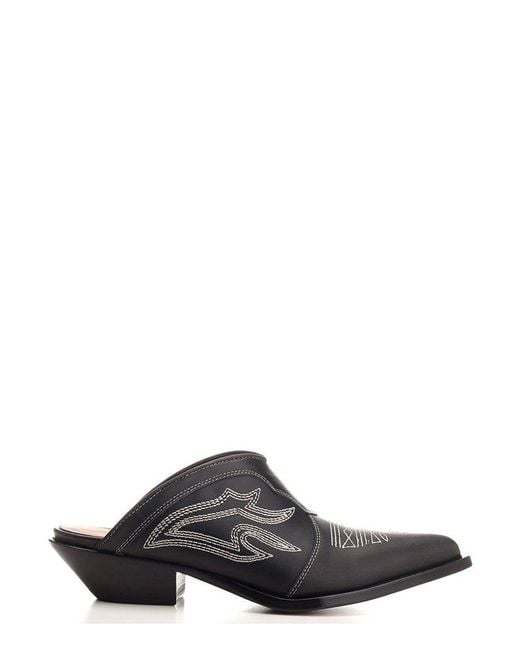 Sonora Boots Black Tulum Pointed-toe Western Mules