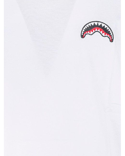 Sprayground White Tiger-Printed Crewneck T-Shirt for men