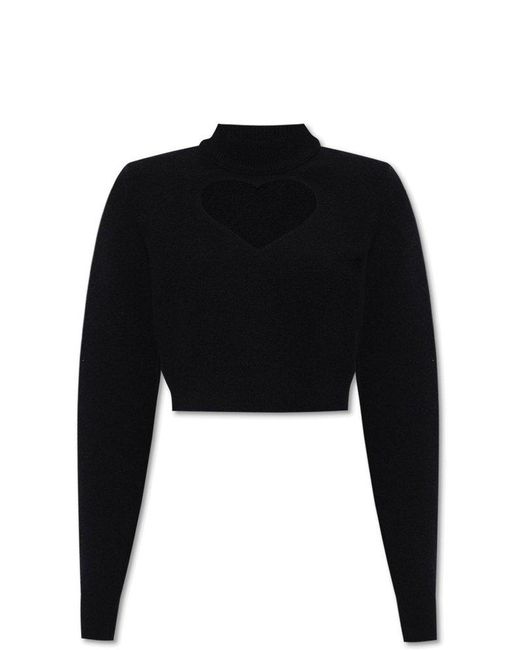 Alaïa Black Heart Cropped Jumper