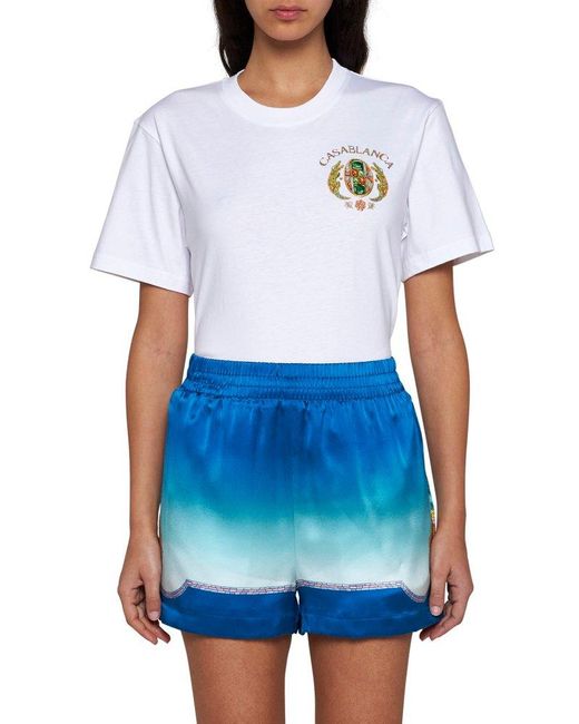 Casablancabrand Blue Coquillage Colore Shorts