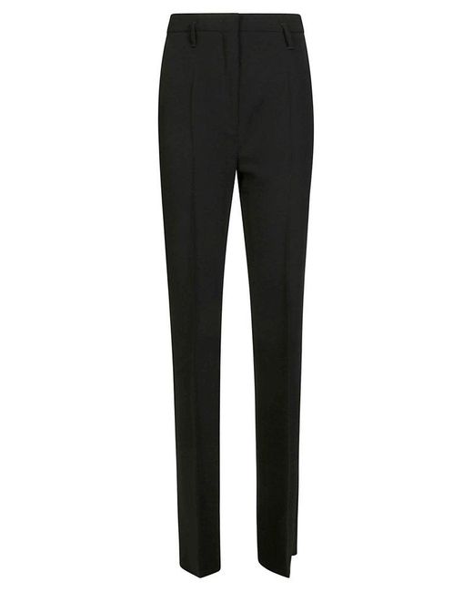 Max Mara Black Pleat Detailed Straight Leg Trousers