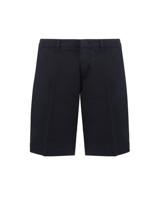 Fay Blue Plain Stretched Bermuda Shorts for men