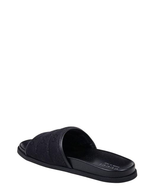 Gucci Black Padded Gg Sandals for men