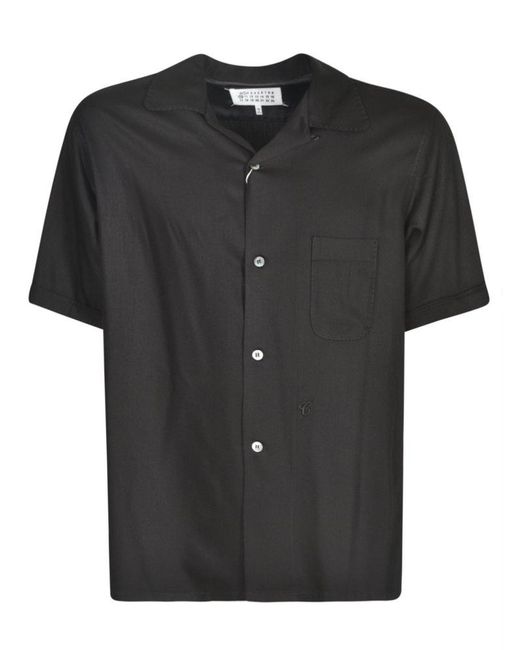 Maison Margiela Black Short-sleeved Buttoned Shirt for men